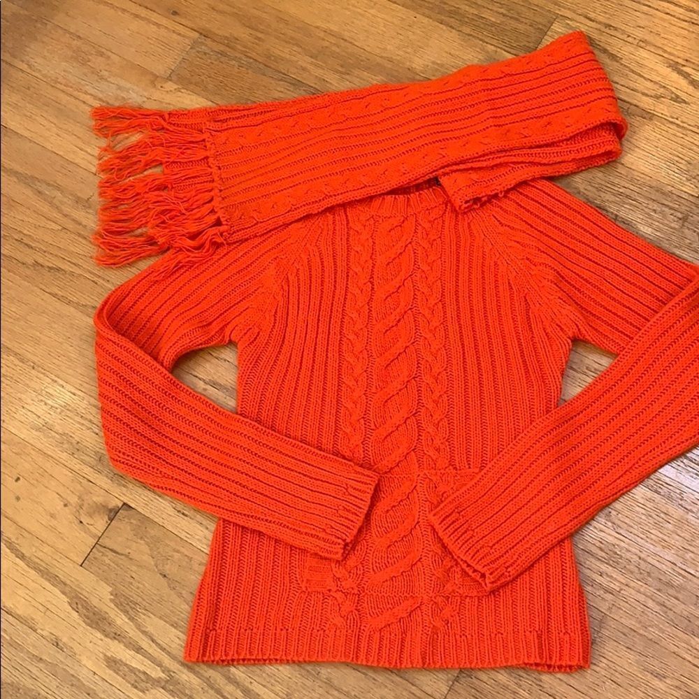 Orange Sweater and Scarf 